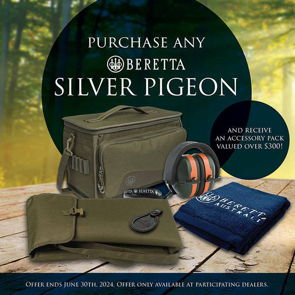 BERETTA SILVER PIGEON SHOTGUN PROMOTION IS STILL ON - GREAT BONUS PACK WITH ANY SILVER PIGEON PURCHASED.