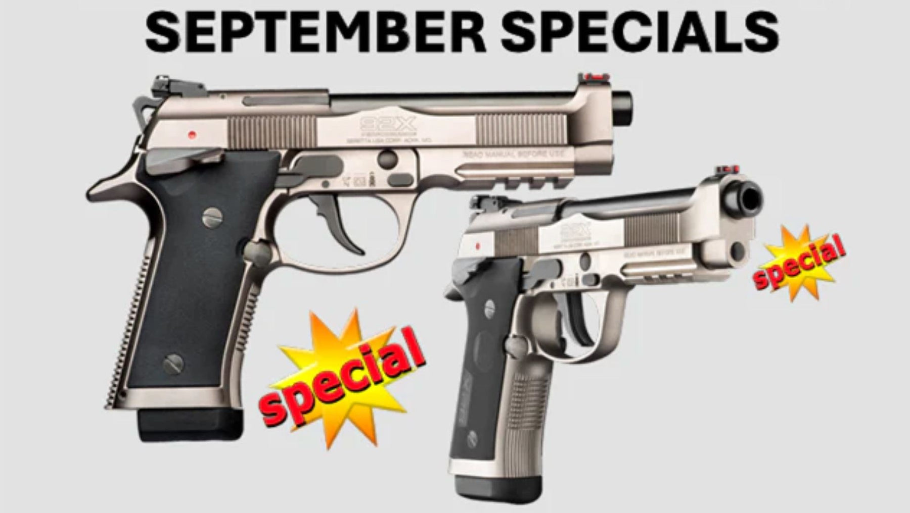 SEPTEMBER SPECIALS - BERETTA 92X ON SPECIAL - 20% OFF