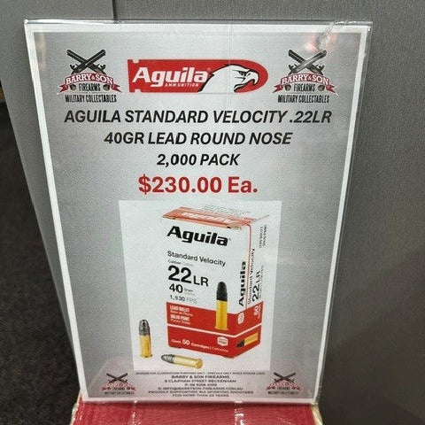 Aguila .22 LR Standard Velocity Lead Round Nose - Bulk Deal