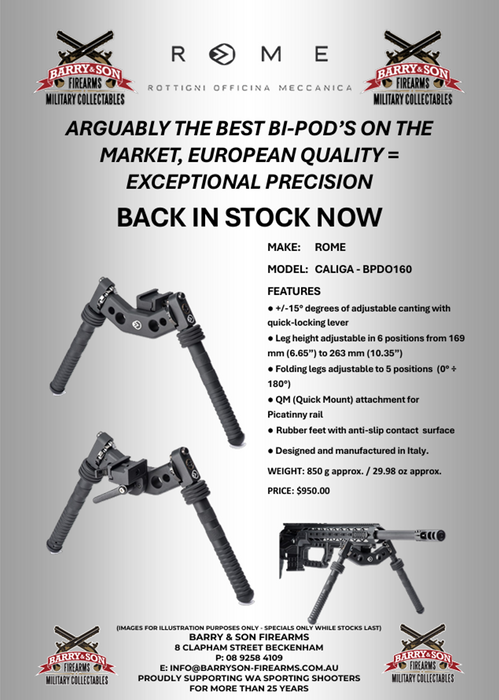 ROME CALIGA BIPOD BACK IN STOCK - ROTTIGNI OFFICINA MECCANICA - THE BEST