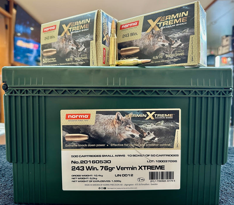 Norma Vermin Xtreme 243 WIN 76gr Hollow Point – BULK