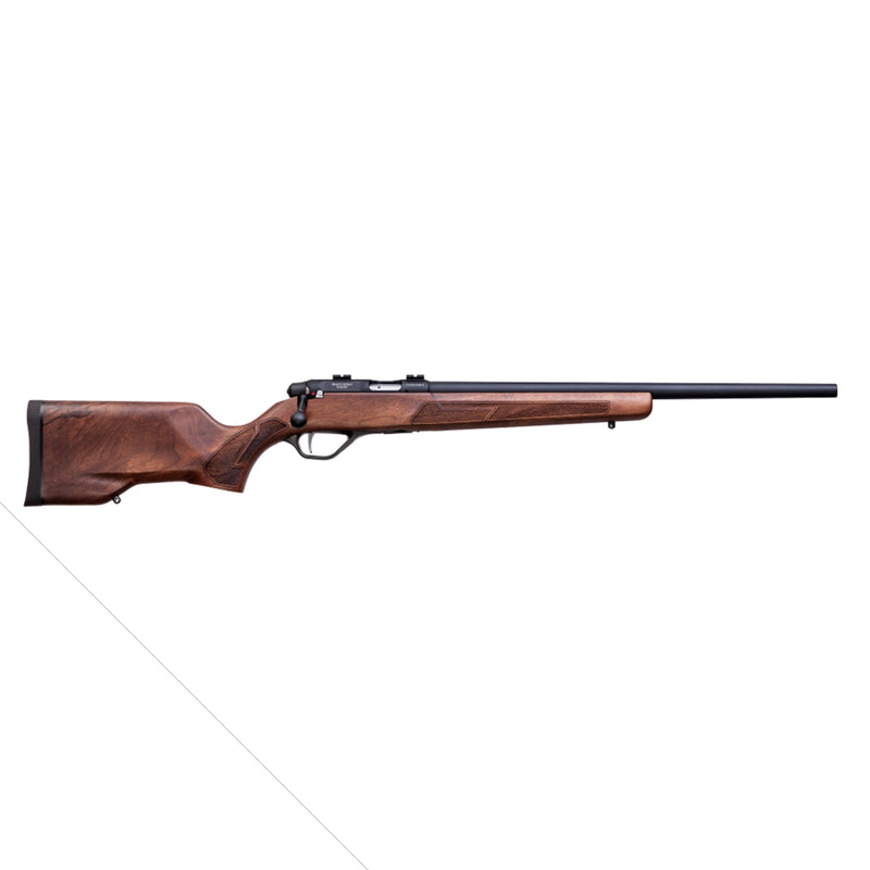 LITHGOW LA101, 17HMR WALNUT STOCK,  BLACK BARREL FINISH RIFLE